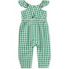 Flutter Button Back Baby Romper, Garden Party Check - Rompers - 2