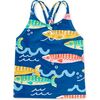 Cross Back Tankini Top, Sardinas del Mar - Two Pieces - 1 - thumbnail