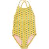 Cross Back One-Piece Swimsuit, Vintage Floral Tile - One Pieces - 1 - thumbnail