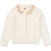 Collared Pointelle Cardigan, Chalk - Cardigans - 2