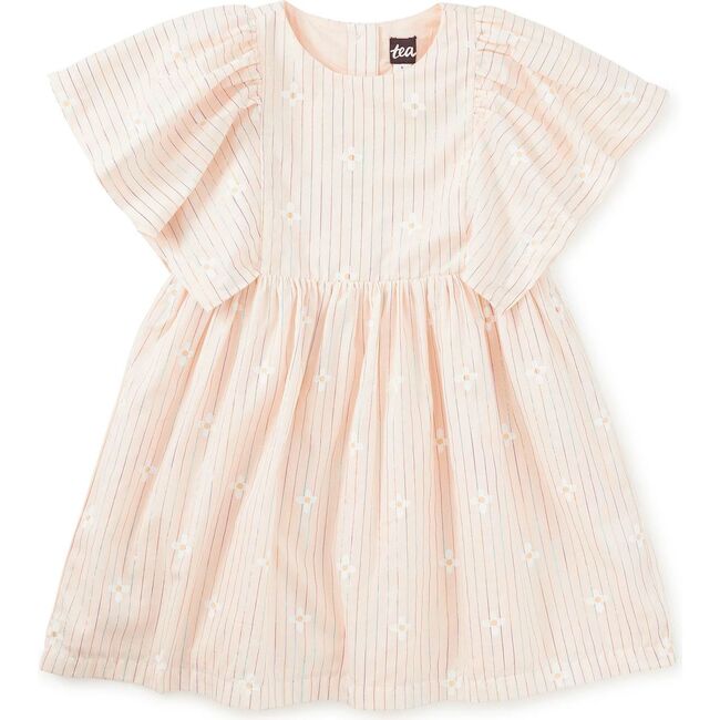 Butterfly Sleeve Twirl Dress, Floral Stripe