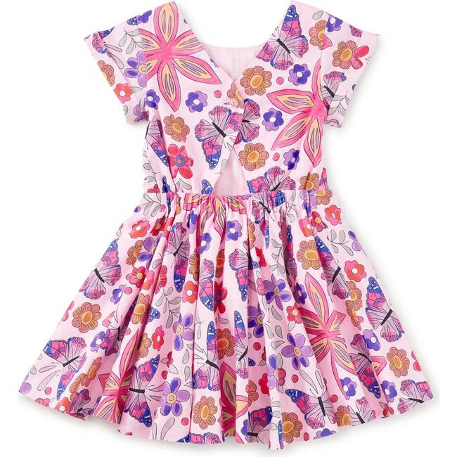 Button Back Skirted Dress, Butterfly Tile