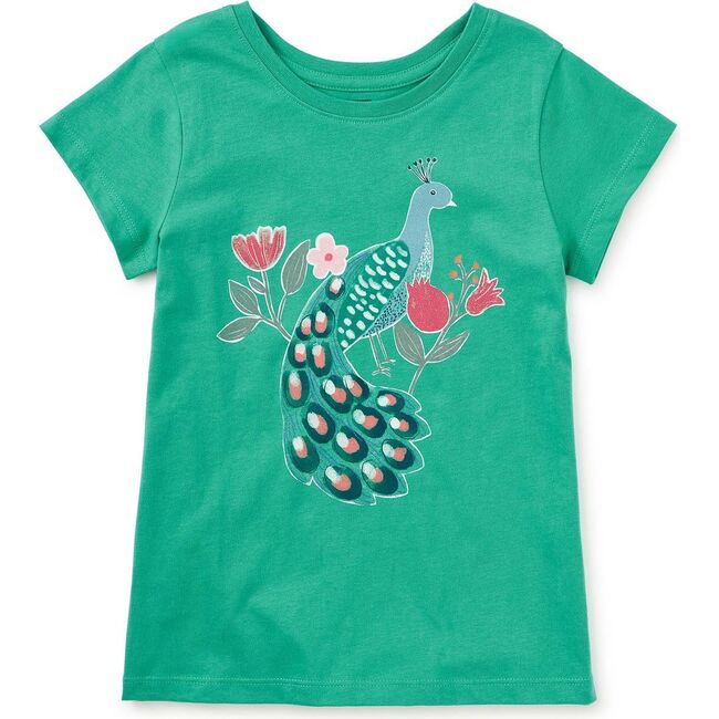 Alhambra Peacock Graphic Tee, SPINACH