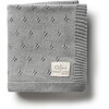 Transfer Flower Knit Baby Blanket, Gray - Blankets - 1 - thumbnail