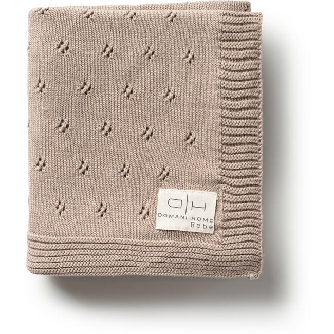 Transfer Flower Knit Baby Blanket, Stone