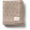 Transfer Flower Knit Baby Blanket, Stone - Blankets - 1 - thumbnail