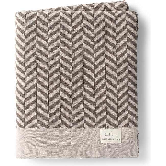 Zima Herringbone Throw Taupe - Throws - 1