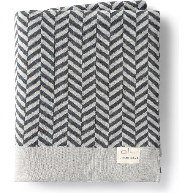 Zima Herringbone Throw Gray - Throws - 1