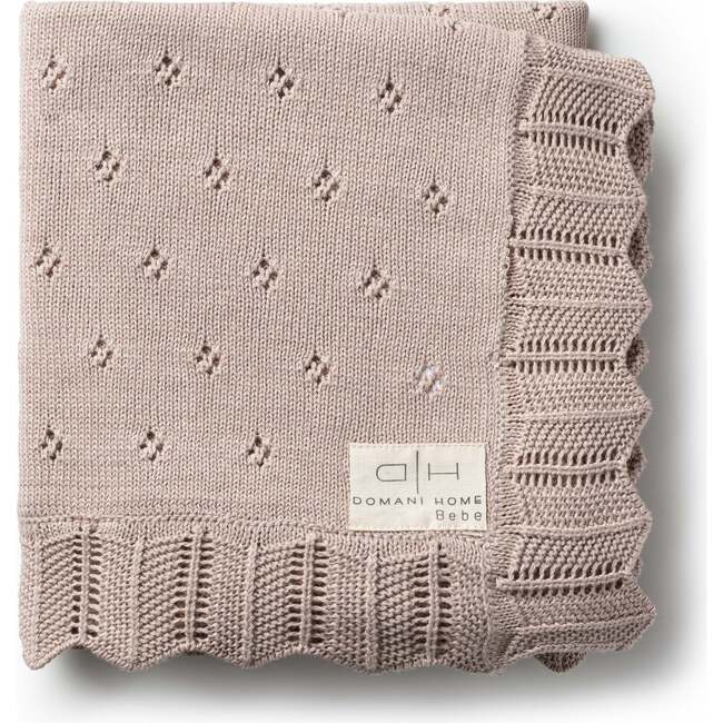 Scalloped Pointelle Blanket - Rice