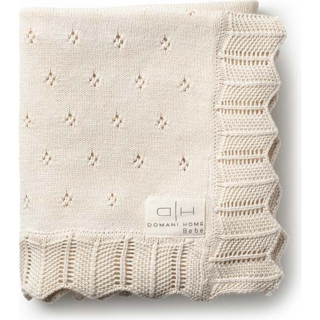 Scalloped Pointelle Blanket - Natural