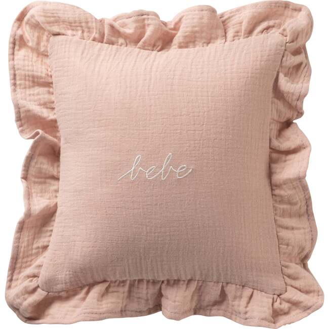 Pink Gauze Bebe Ruffle Accent Pillow