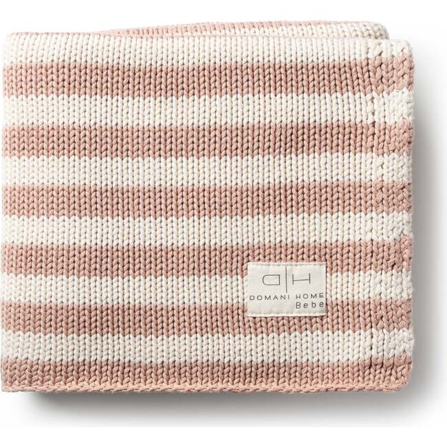 Iconic Stripe Knit Baby Blanket - Blush