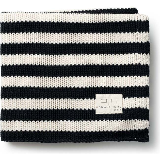 Iconic Stripe Knit Baby Blanket - Black