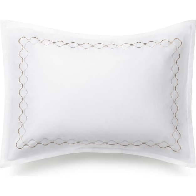 Alps Embroidered Border Boudoir Sham, Taupe