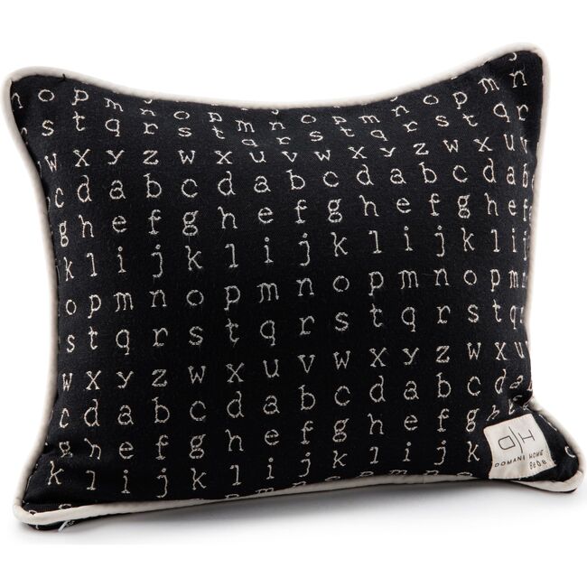 ABC Accent Pillow Case, Black - Pillows - 1
