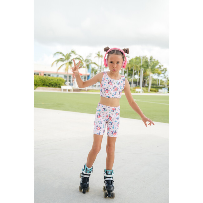 Top and Bike Shorts Set, Rose Garden