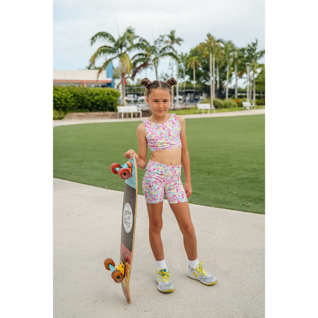 Top and Bike Shorts Set, Florals