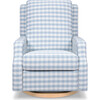 Crewe Recliner & Swivel Glider, Blue Gingham & Light Wood - Glider - 2