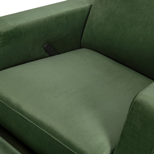 Crewe Recliner & Swivel Glider, Forest Green Velvet With Light Wood Base