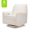Sunday Power Recliner And Swivel Glider, Chantilly Fleece With Light Wood Base - Nursery Chairs - 5 - thumbnail