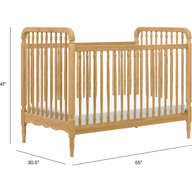 Liberty 3-In-1 Convertible Spindle Crib & Toddler Bed Conversion Kit, Honey - Nursery Chairs - 7