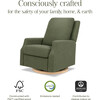 Crewe Recliner and Swivel Glider in Olive Boucle with Light Wood Base - Nursery Chairs - 6