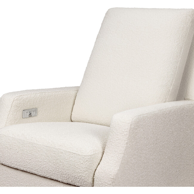 Crewe Electronic Recliner & Swivel Glider, Ivory Boucle & Light Wood - Glider - 4