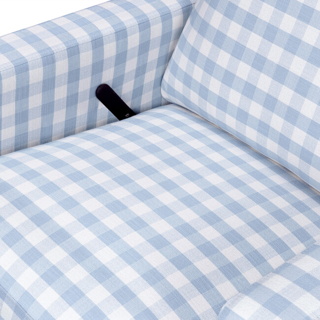 Crewe Recliner & Swivel Glider, Blue Gingham & Light Wood - Glider - 5