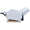 Crewe Electronic Recliner & Swivel Glider, Blue Gingham & Light Wood - Glider - 5