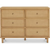 Marin with Cane 6 Drawer Dresser, Honey Cane - Dressers - 1 - thumbnail