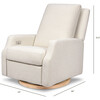 Crewe Electronic Recliner & Swivel Glider, Ivory Boucle & Light Wood - Glider - 7