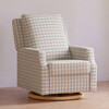 Crewe Electronic Recliner & Swivel Glider, Tan Gingham & Light Wood - Glider - 8
