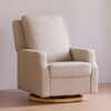 Crewe Electronic Recliner & Swivel Glider, Ivory Boucle & Light Wood - Glider - 8
