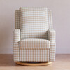 Crewe Electronic Recliner & Swivel Glider, Tan Gingham & Light Wood - Glider - 9