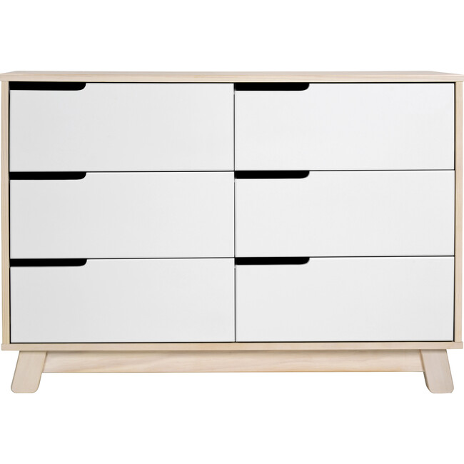 Hudson 6-Drawer Assembled Double Dresser, Washed Natural/White