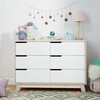 Hudson 6-Drawer Assembled Double Dresser, Washed Natural/White - Dressers - 2