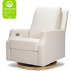 Crewe Electronic Recliner And Swivel Glider, Cream Eco-Weave With Light Wood Base - Nursery Chairs - 10