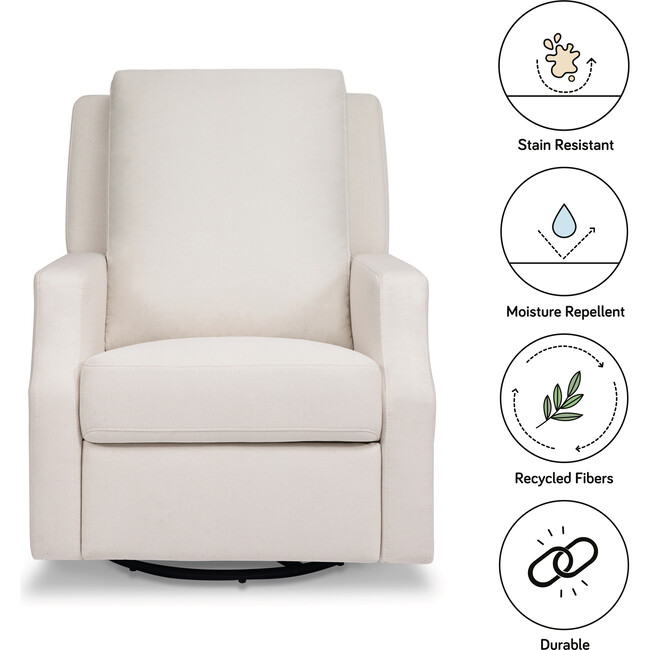 Crewe Recliner & Swivel Glider, Performance Cream Eco-Weave - Nursery Chairs - 7