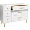 Lolly 6 Drawer Assembled Double Dresser, White and Natural - Dressers - 4