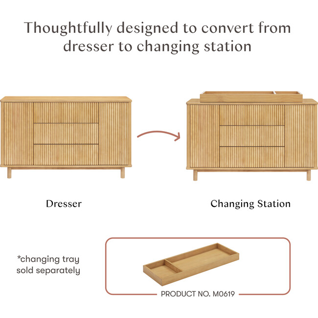 Pogo Tambour Assembled Dresser in Honey