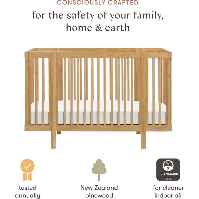 Pogo 8-in-1 Convertible Crib with All-Stages Conversion Kits in Honey - Cribs - 5