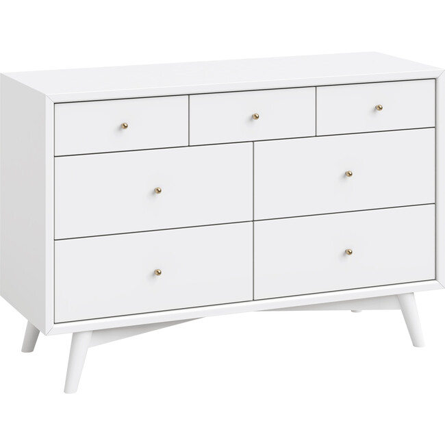 Palma 7-Drawer Assembled Double Dresser, White