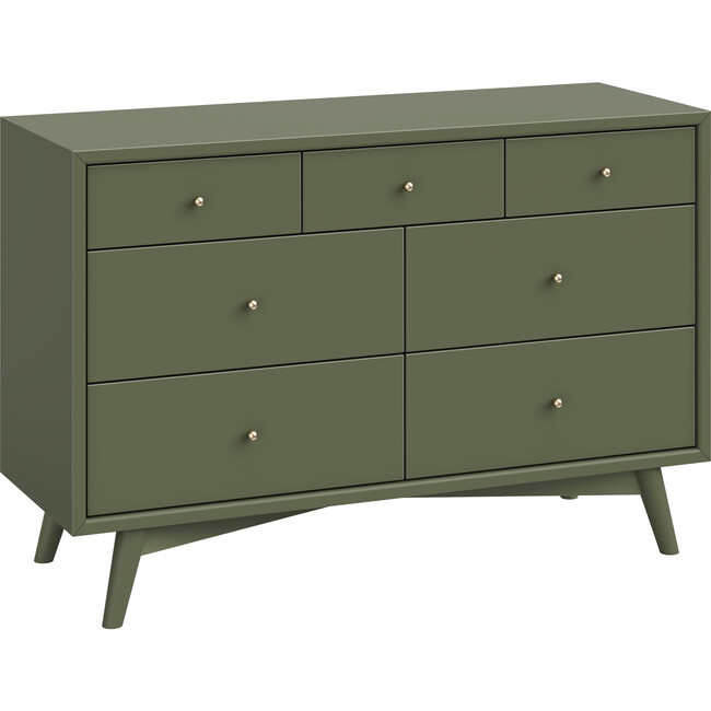 Palma 7-Drawer Assembled Double Dresser, Olive