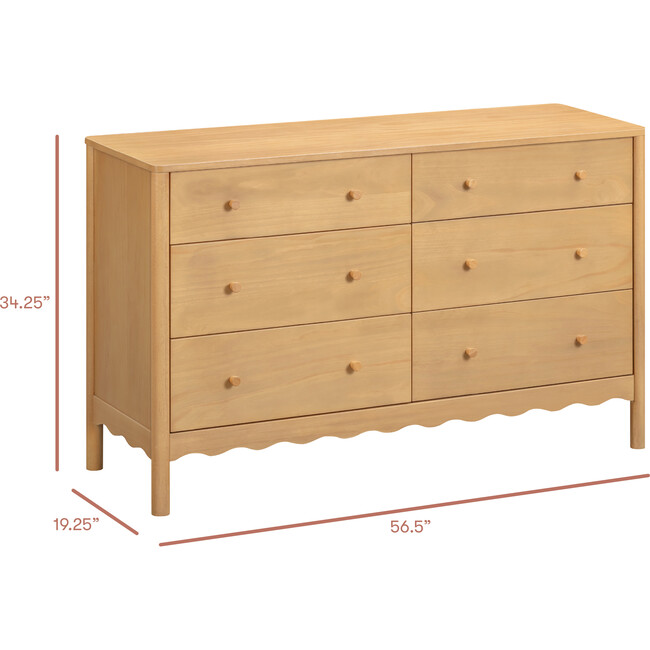 Swell 6-Drawer Assembled Dresser in Honey