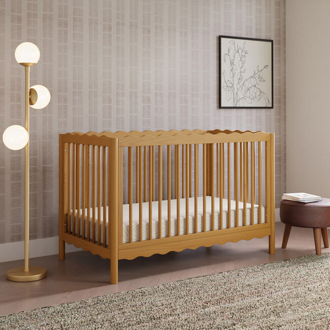 Swell 4-in-1 Convertible Crib with Toddler Bed Conversion Kit in Honey