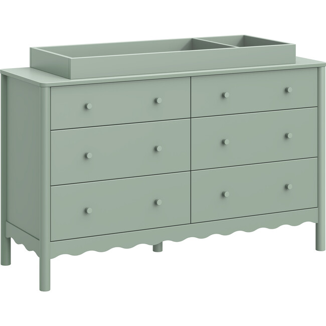 Swell 6-Drawer Assembled Dresser in Light Sage - Dressers - 3