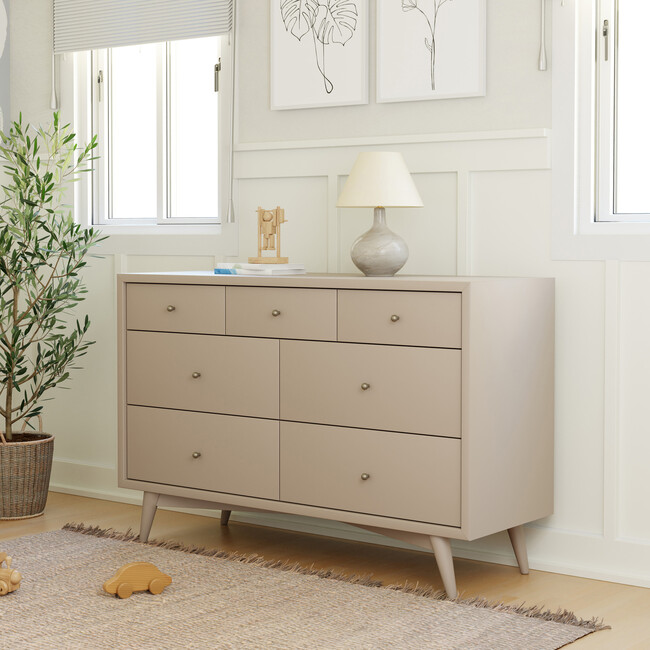 Palma 7-Drawer Assembled Double Dresser in Taupe