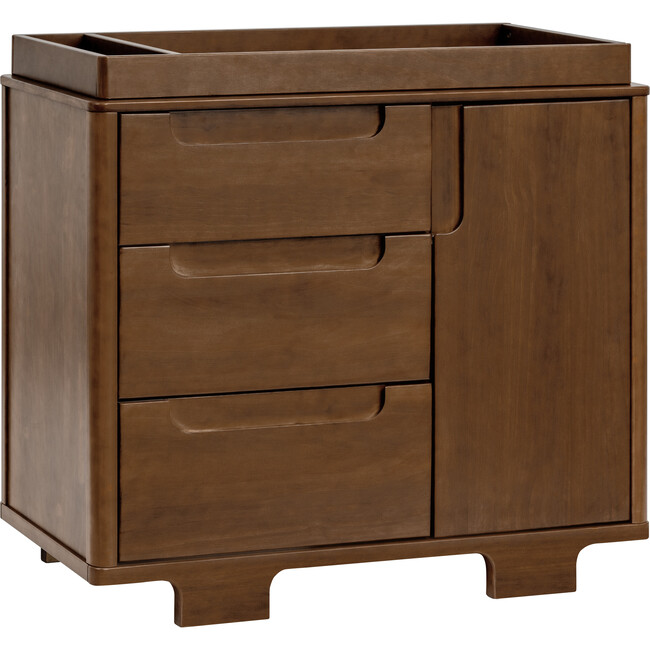 Yuzu 3-Drawer Changer Dresser, Natural Walnut