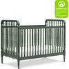 Liberty 3-in-1 Convertible Spindle Crib with Toddler Bed Conversion Kit, Forest Green - Cribs - 9