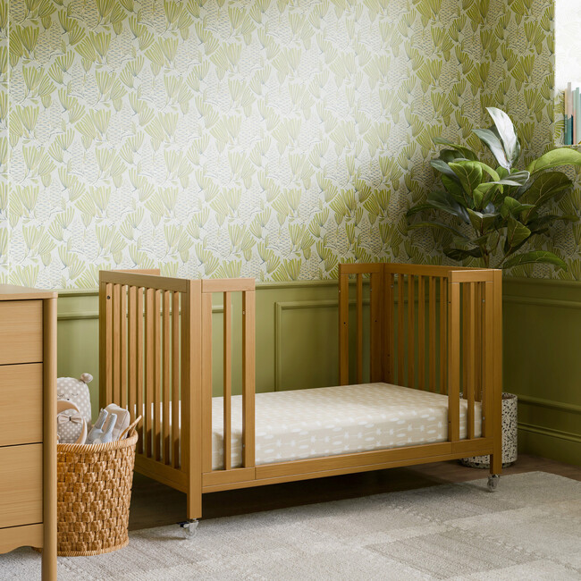 Rolli 9-in-1 Convertible All-Stages® Crib with Bassinet & Toddler Bed Conversion Kits in Honey - Cribs - 7